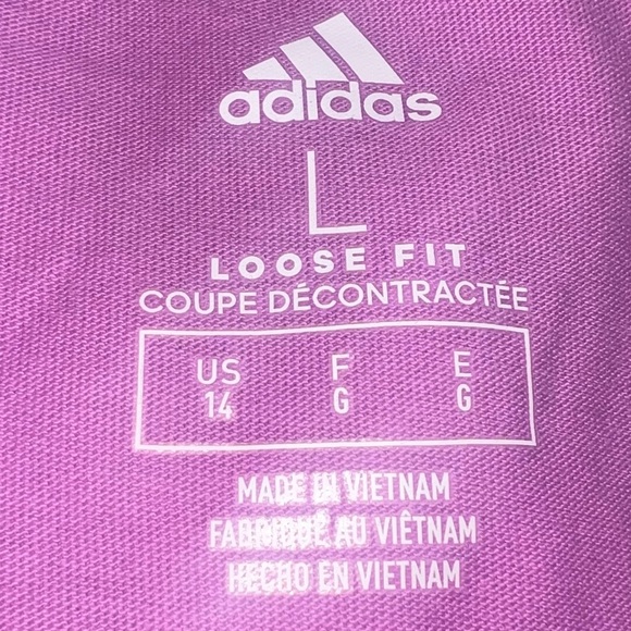 Adidas Big Girls Purple/Silver Long Sleeve Waist T-shirt/Tee | NEW/NWT!!💜💜🩶🩶 - Picture 5 of 6